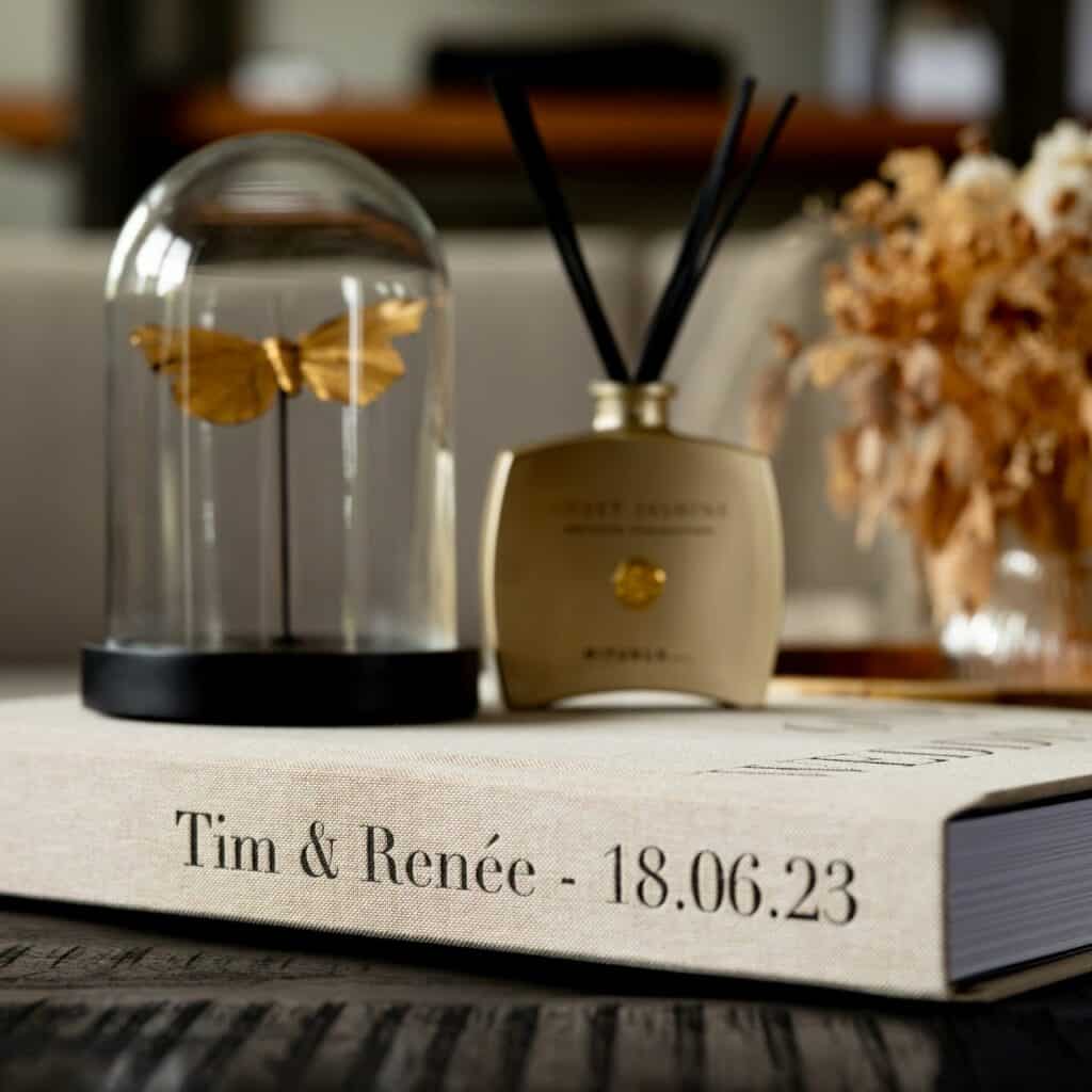Coffee table trouwalbum met embossing