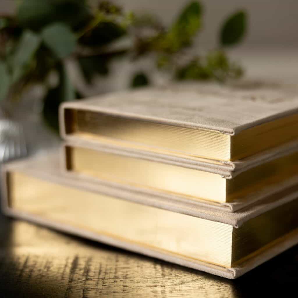 Coffee table fotoalbum van Jiggy Albums met gouden boekblok